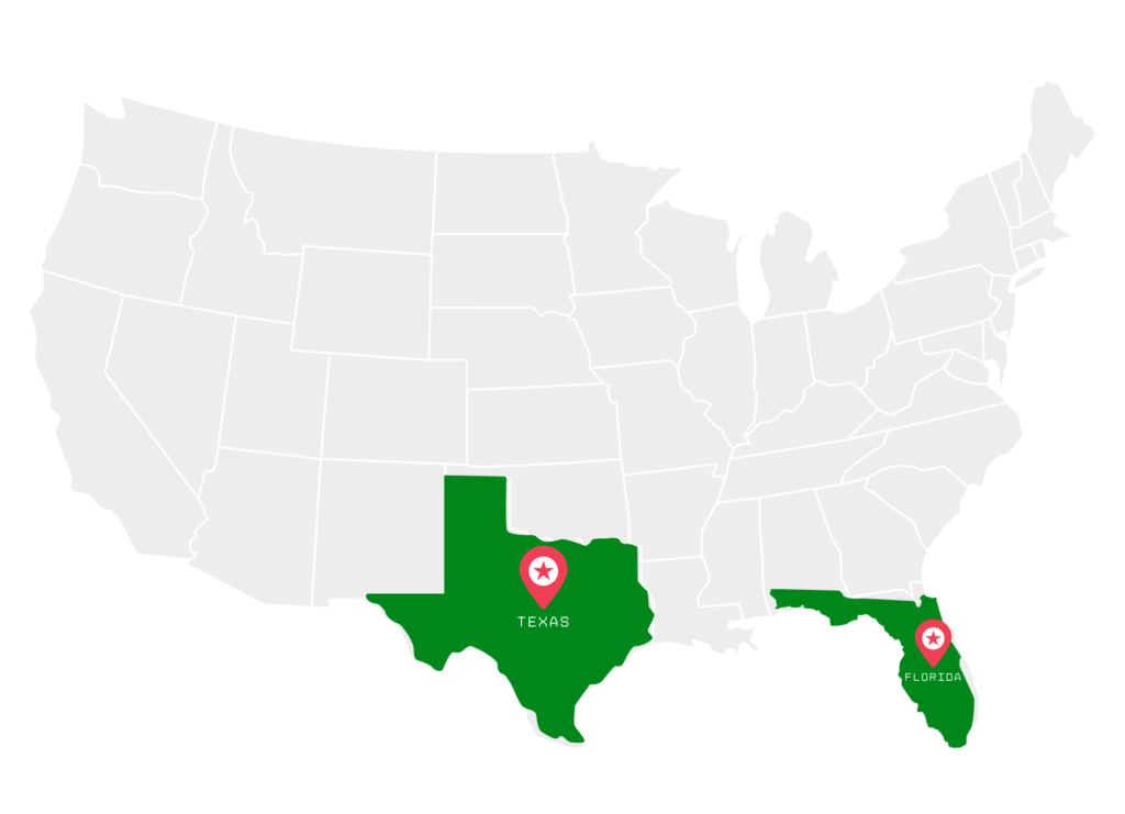 TexasandFloridaMap